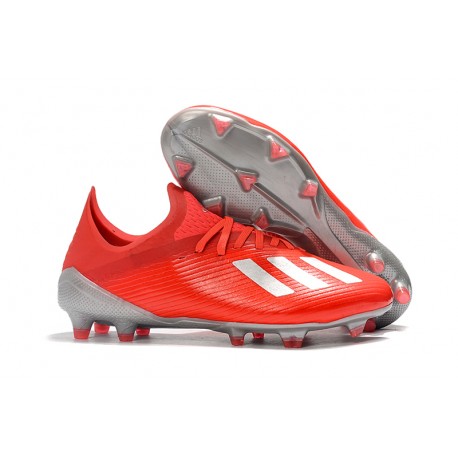 Zapatillas de fútbol adidas X 19.1 FG Rojo Plata