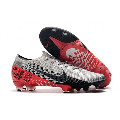 Zapatos Nike Mercurial Vapor XIII Elite FG Neymar Platino Negro Rojo