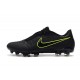 Nike Phantom VNM Elite FG Zapatillas de TacosNike Phantom VNM Elite FG Negro Amarillo Fluorescente