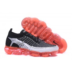 Nike Air VaporMax 2 Flyknit 2018 Para Hombres - Negro Naranja Blanco