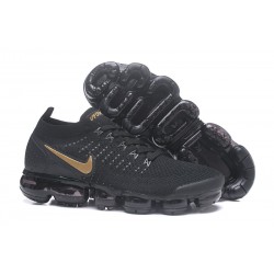 Nike Air VaporMax 2 Flyknit 2018 Para Hombres - Negro Oro