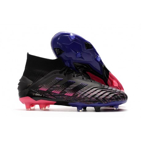 adidas Predator 19+ FG Tacos de Futbol - Negro Azul Rosa