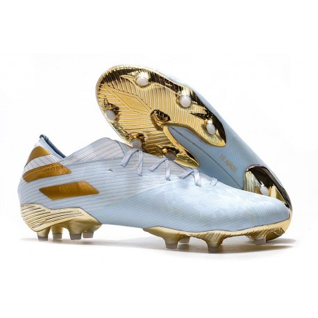 adidas Nemeziz 19.1 FG - Agua Dorado metalizado Blanco