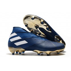 adidas Nemeziz 19+ FG - Botas de fútbol para hombre Azul Blanco