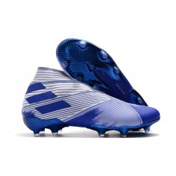 adidas Nemeziz 19+ FG - Botas de fútbol para hombre Blanco Azul