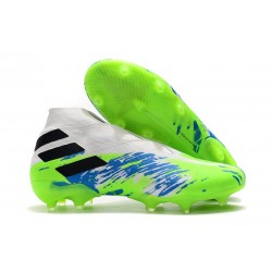 adidas Nemeziz 19+ FG - Botas de fútbol para hombre Blanco Verde