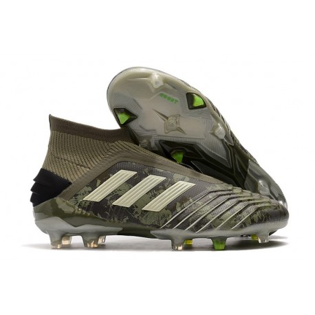 adidas Predator 19+ FG Tacos de Futbol - Verde Arena Amarillo