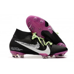 Nike Botas de Fútbol Mercurial Superfly 7 Elite FG Negro Violeta Blanco