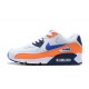 Botas Nike Air Max 90 Blanco Naranja Azul