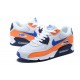 Botas Nike Air Max 90 Blanco Naranja Azul