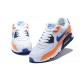 Botas Nike Air Max 90 Blanco Naranja Azul