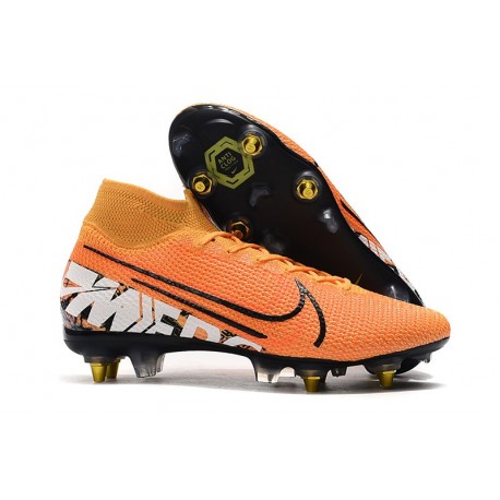 Nike Mercurial Superfly 7 Elite SG-Pro Anti-Clog Naranja Blanco Negro