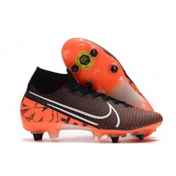 Nike Mercurial Superfly 7 Elite SG-Pro Anti-Clog Negro Blanco Hyper Crimson