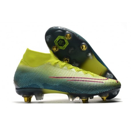 Nike Mercurial Superfly 7 Elite SG-Pro Anti-Clog Lemon Venom Negro Verde