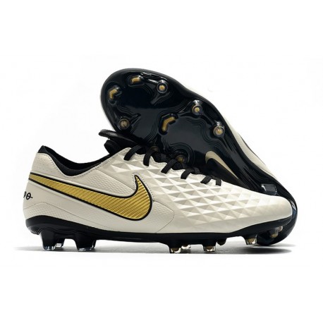 Bota de Fútbol Nike Tiempo Legend VIII Elite FG Blanco Oro