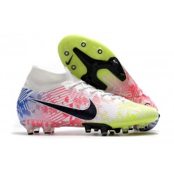 Zapatos Nike Mercurial Superfly VII Elite AG-Pro Neymar Blanco Negro Azul Racer Volt