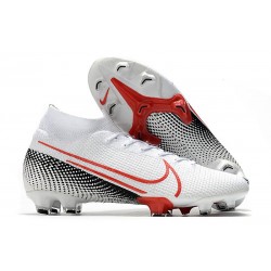 Tacos de Futbol Nike Mercurial Superfly VII Elite FG Blanco Carmesí láser Negro