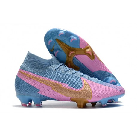 Nike Botas Mercurial Superfly 7 Elite FG Azul Rosa Oro