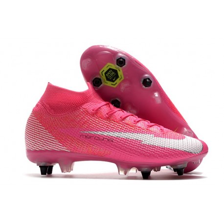 Nike Mercurial Superfly VII Elite SG AC x Mbappé Explosión Rosa Blanco