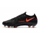 Nike Zapatos de Futbol Phantom GT Elite FG Negro Rojo Chile Gris