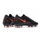 Nike Zapatos de Futbol Phantom GT Elite FG Negro Rojo Chile Gris