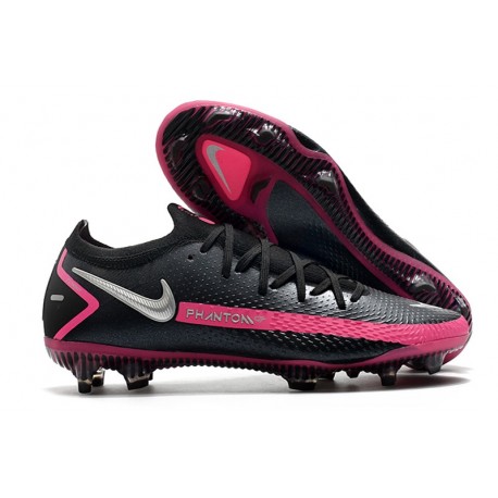 Nike Zapatos Futbol Phantom GT Elite FG Negro Plateado Explosión Rosa