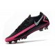 Nike Zapatos Futbol Phantom GT Elite FG Negro Plateado Explosión Rosa