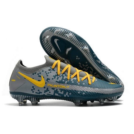 Nike Nuevo 2021 Phantom GT Elite FG Azul Gris Amarillo