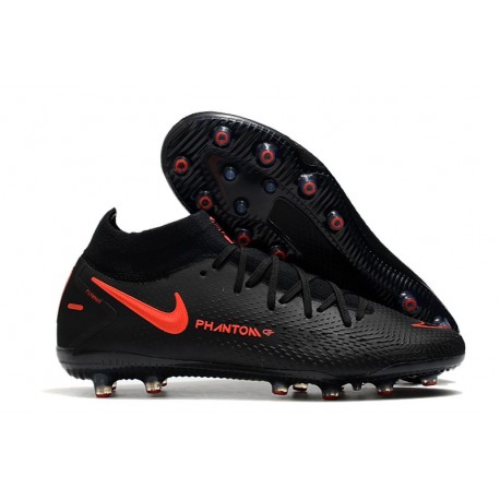 Nike Phantom GT Elite AG-Pro Botas de fútbol Negro Rojo Chile Gris humo oscuro