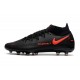 Nike Phantom GT Elite AG-Pro Botas de fútbol Negro Rojo Chile Gris humo oscuro