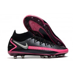 Nike Phantom GT Elite AG-Pro Botas de fútbol Negro Plateado Explosión Rosa