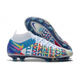 Botas Nike Phantom GT Elite DF 3D FG Blanco Azul Rosa Amarillo