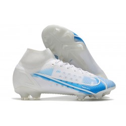 Zapatos de Fútbol Nike Mercurial Superfly 8 Elite FG Blanco Azul