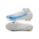 Zapatos de Fútbol Nike Mercurial Superfly 8 Elite FG Blanco Azul