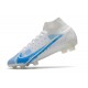 Zapatos de Fútbol Nike Mercurial Superfly 8 Elite FG Blanco Azul