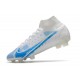 Zapatos de Fútbol Nike Mercurial Superfly 8 Elite FG Blanco Azul