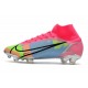 Zapatos de Fútbol Nike Mercurial Superfly 8 Elite FG Rosa Azul Verde