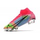 Zapatos de Fútbol Nike Mercurial Superfly 8 Elite FG Rosa Azul Verde