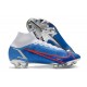 Zapatos de Fútbol Nike Mercurial Superfly 8 Elite FG Azul Blanco Rojo