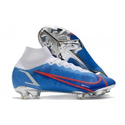 Zapatos de Fútbol Nike Mercurial Superfly 8 Elite FG Azul Blanco Rojo