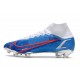 Zapatos de Fútbol Nike Mercurial Superfly 8 Elite FG Azul Blanco Rojo