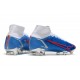 Zapatos de Fútbol Nike Mercurial Superfly 8 Elite FG Azul Blanco Rojo