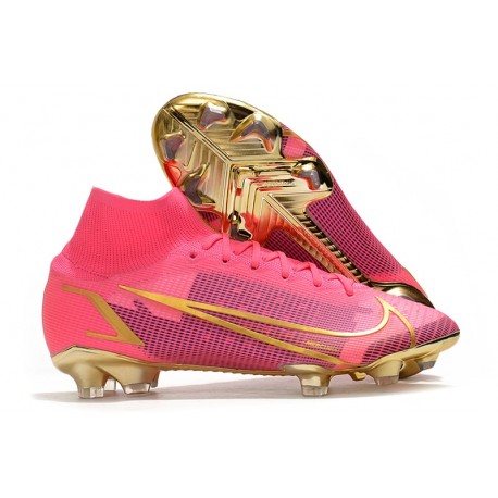 Zapatos de Fútbol Nike Mercurial Superfly 8 Elite FG Rojo Negro Oro