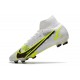 Nike Mercurial Superfly VIII Elite FG Blanco Negro Metálico Plateado