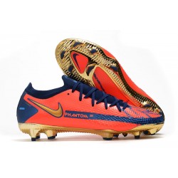 Botas de Fútbol Nike Phantom GT Elite FG Naranja Oro Azul