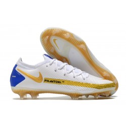 Botas de Fútbol Nike Phantom GT Elite FG Blanco Oro Azul