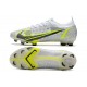 Bota Nike Mercurial Vapor XIV Elite FG Blanco Negro Metálico Plateado