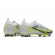 Bota Nike Mercurial Vapor XIV Elite FG Blanco Negro Metálico Plateado