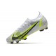 Bota Nike Mercurial Vapor XIV Elite FG Blanco Negro Metálico Plateado