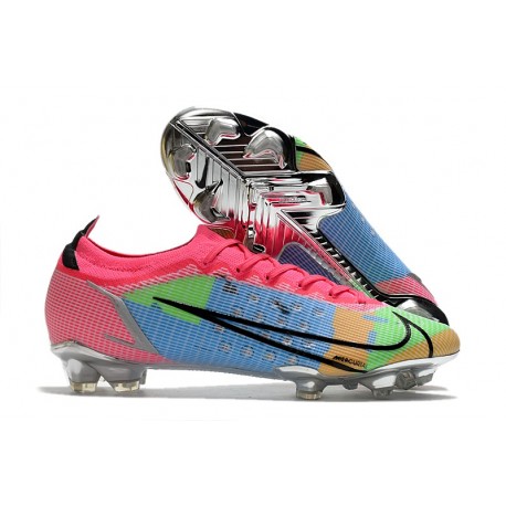 Bota Nike Mercurial Vapor XIV Elite FG Azul Rosa Verde